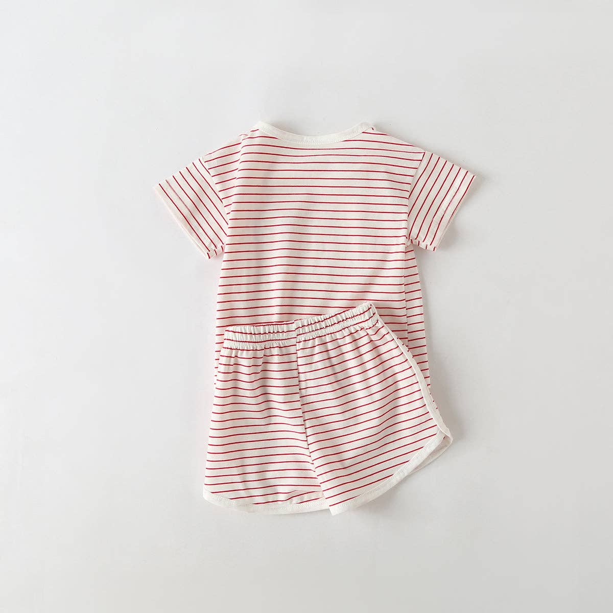 Baby Smiley Patched Pattern Striped Set: Black