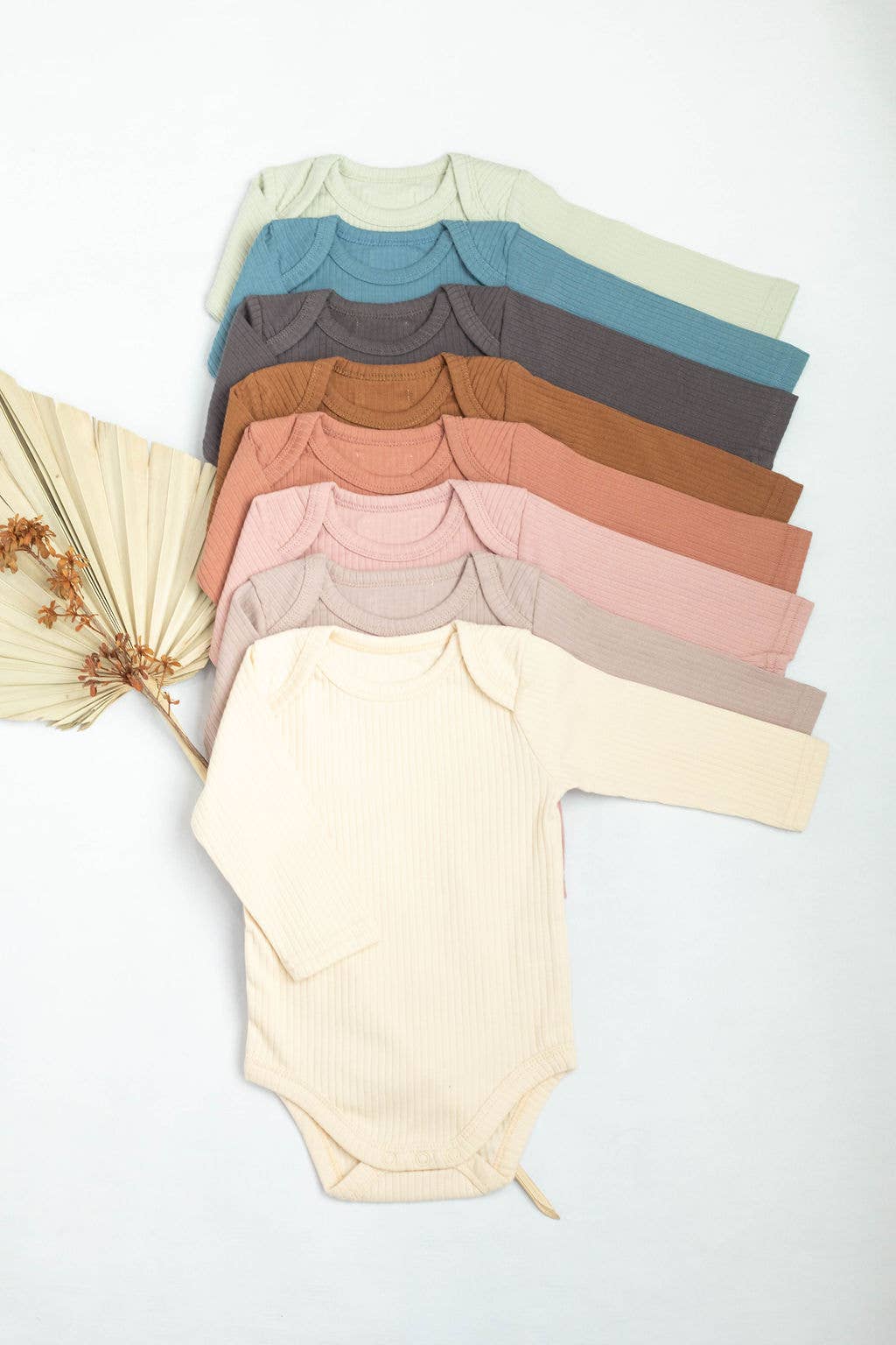 Baby organic cotton ribbed bodysuit: Dark brown