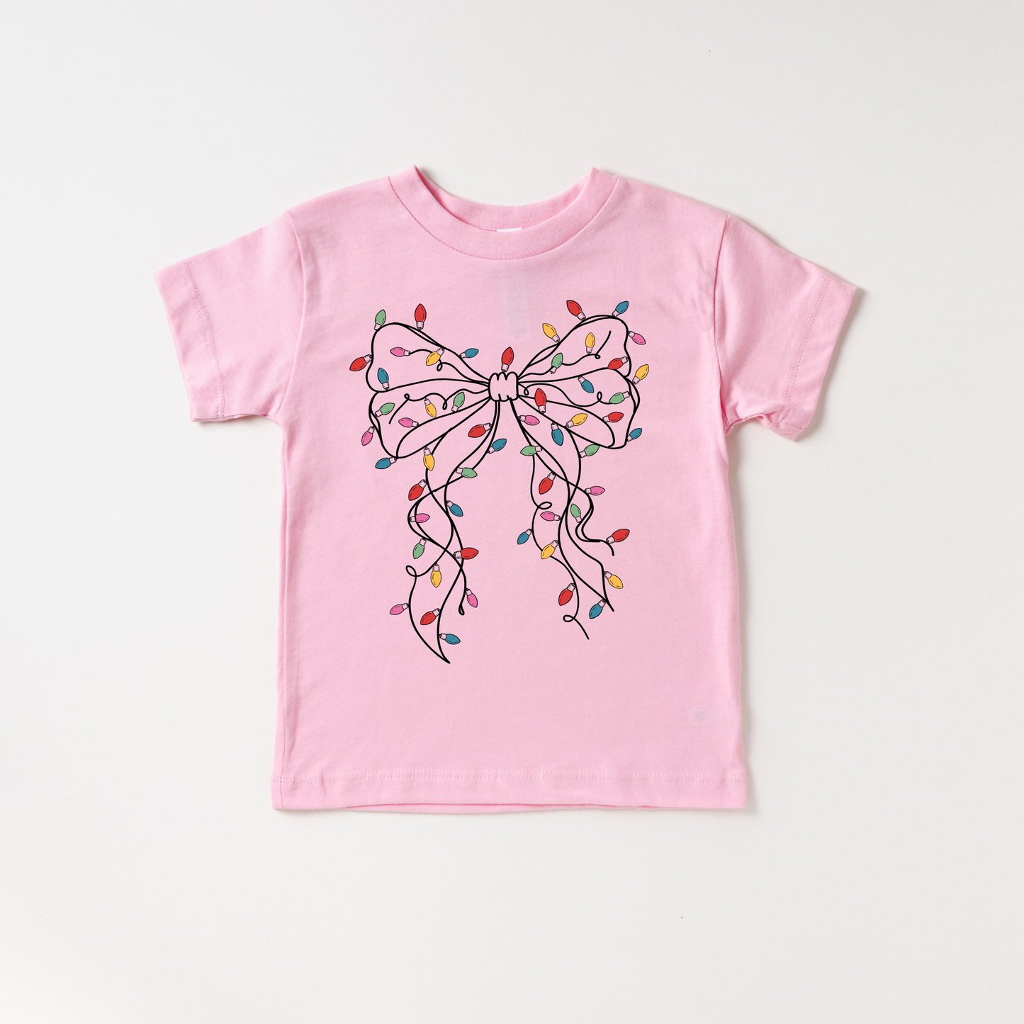 Christmas Bow and Lights Kids Shirt