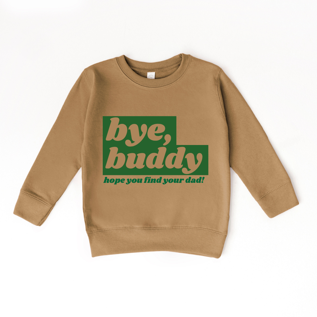 Bye Buddy Kids Christmas Graphic Sweatshirt