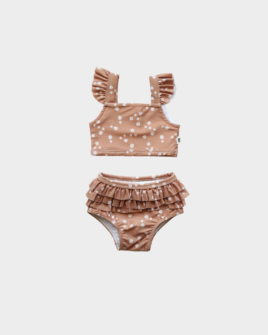 Baby/Girl's Two-Piece Swim Suit in Butterscotch Daisy