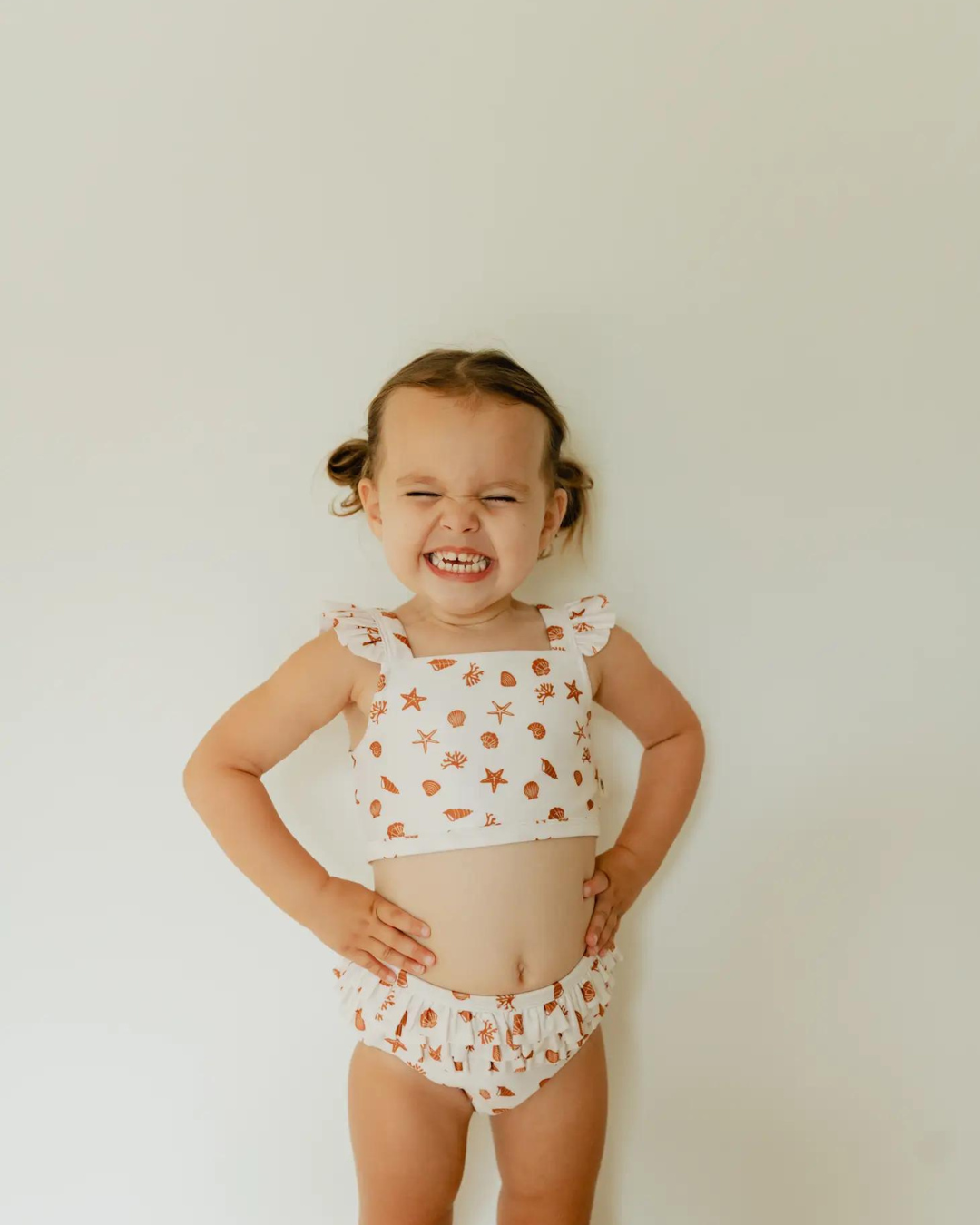 Baby/Girl's Two-Piece Swim Suit in Seashells