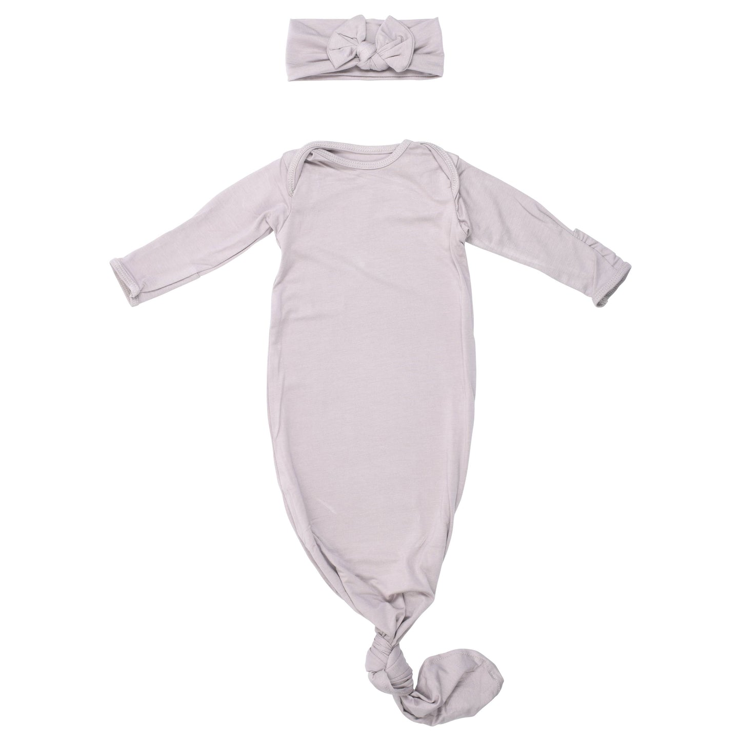 Harbor Mist Ribbed Knotted Gown + Bow