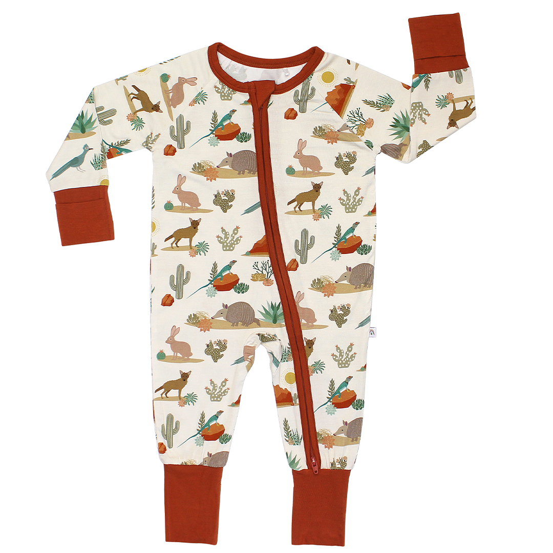 Desert Friends Western Bamboo Baby Pajamas Convertible Romper