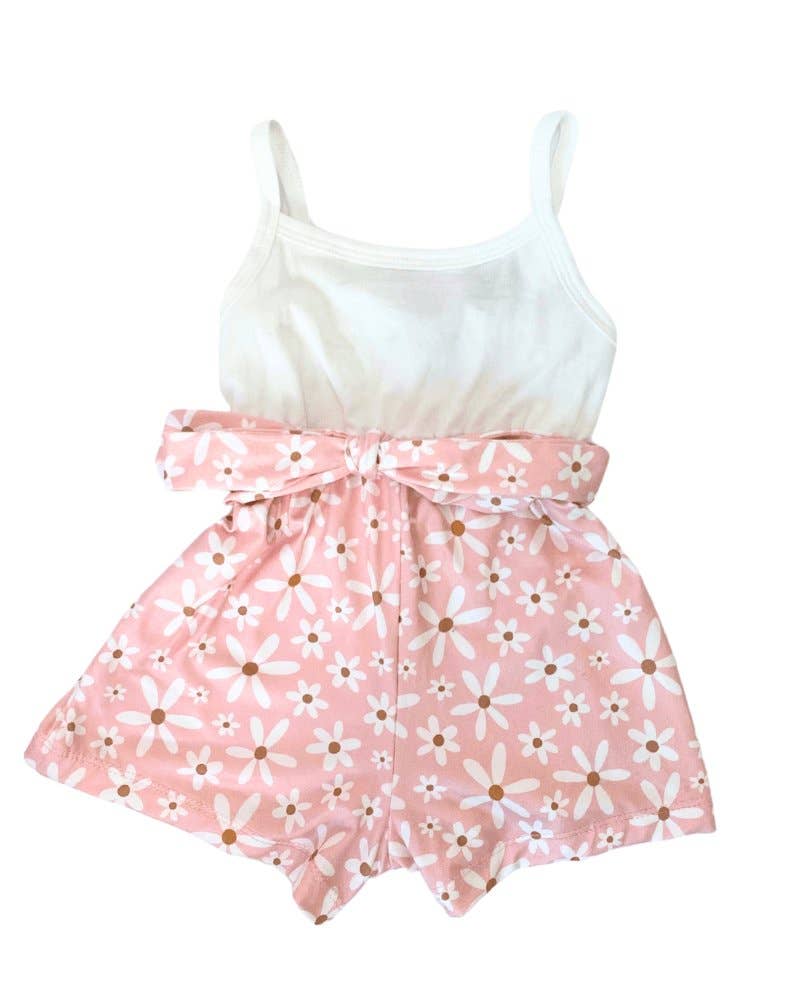 Betty Camisole Romper - Pink Daisies