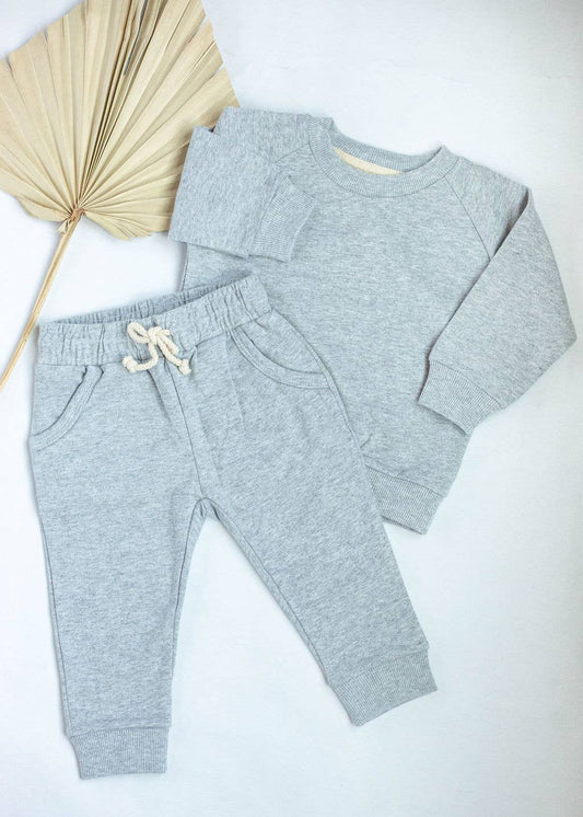 Baby organic 2 piece tracksuit: Gray