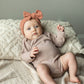 Baby organic cotton ribbed bodysuit: Dusty