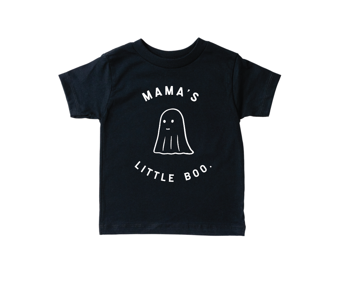 Mama's Little Boo - Kids Halloween Tee: Black