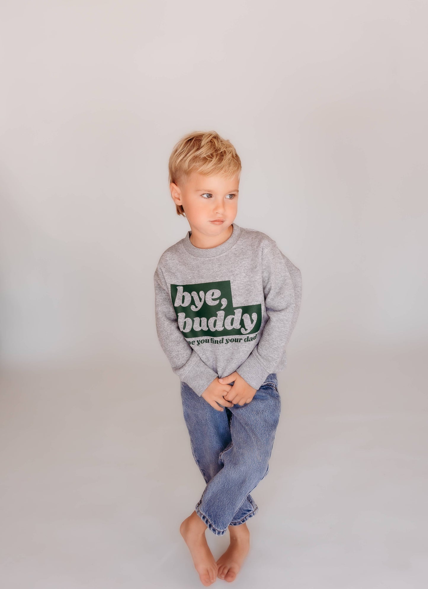 Bye Buddy Kids Christmas Graphic Sweatshirt