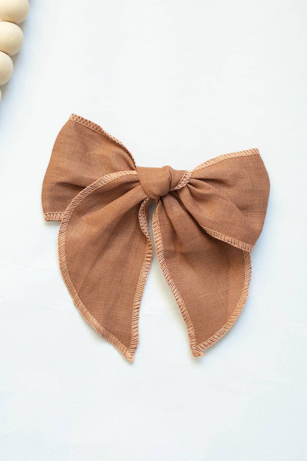 Linen bows -Fable bows for toddlers: Brown