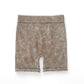 ACID WASH BIKER SHORTS-CAMEL