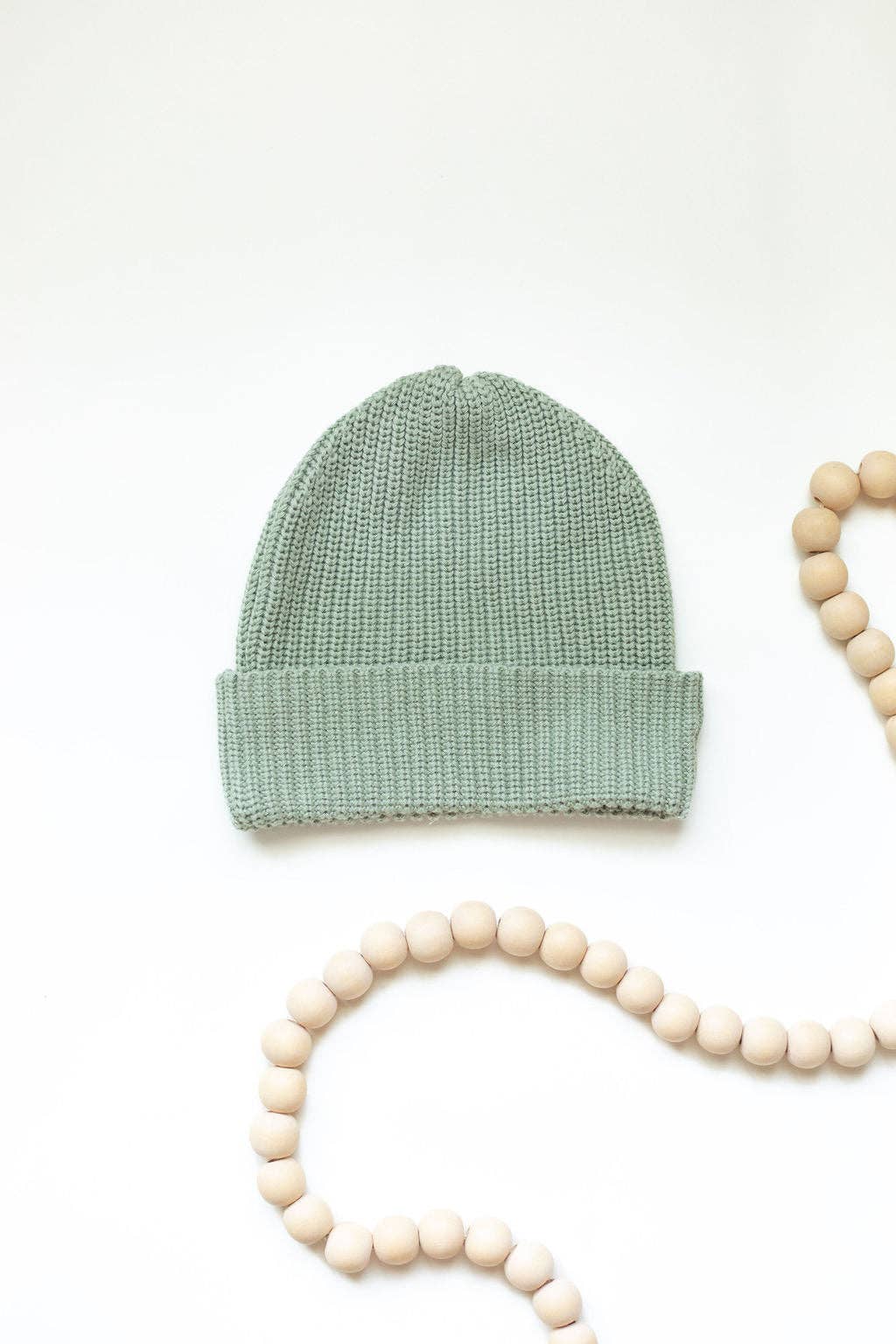 Organic Cotton Knit Beanie: Brown