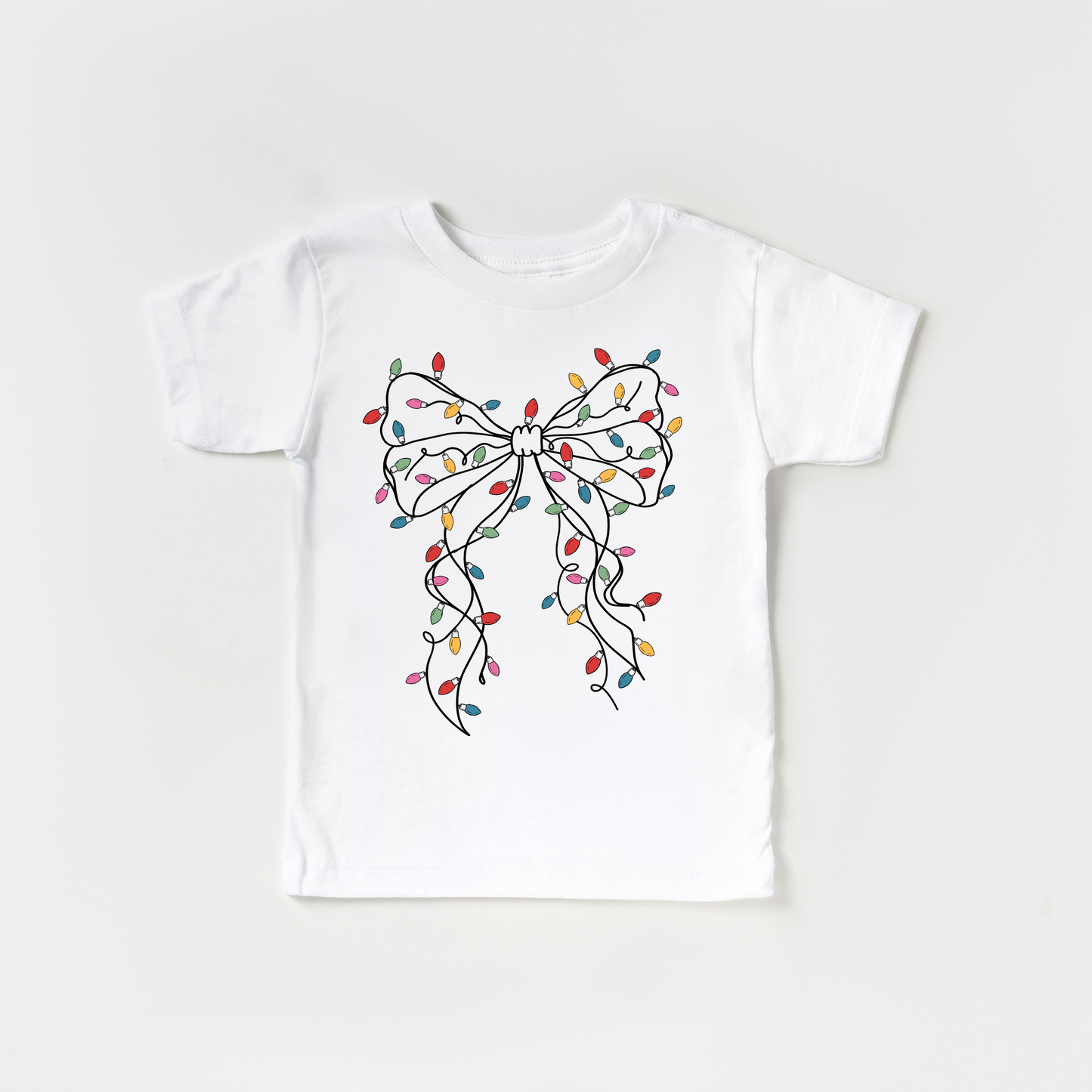 Christmas Bow and Lights Kids Shirt