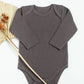 Baby organic cotton ribbed bodysuit: Dark brown