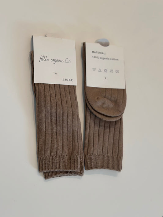 Organic Brown Knee Socks