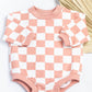 Bubble Romper organic checkered oversized: Pink