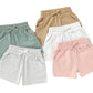 Kids summer organic shorts with pockets relaxed style: Green