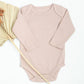 Baby organic cotton ribbed bodysuit: Dusty