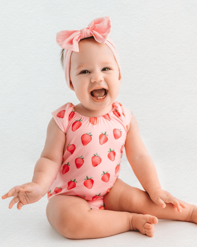 Maggie Cap Sleeve Leotard - Strawberry Shortcake