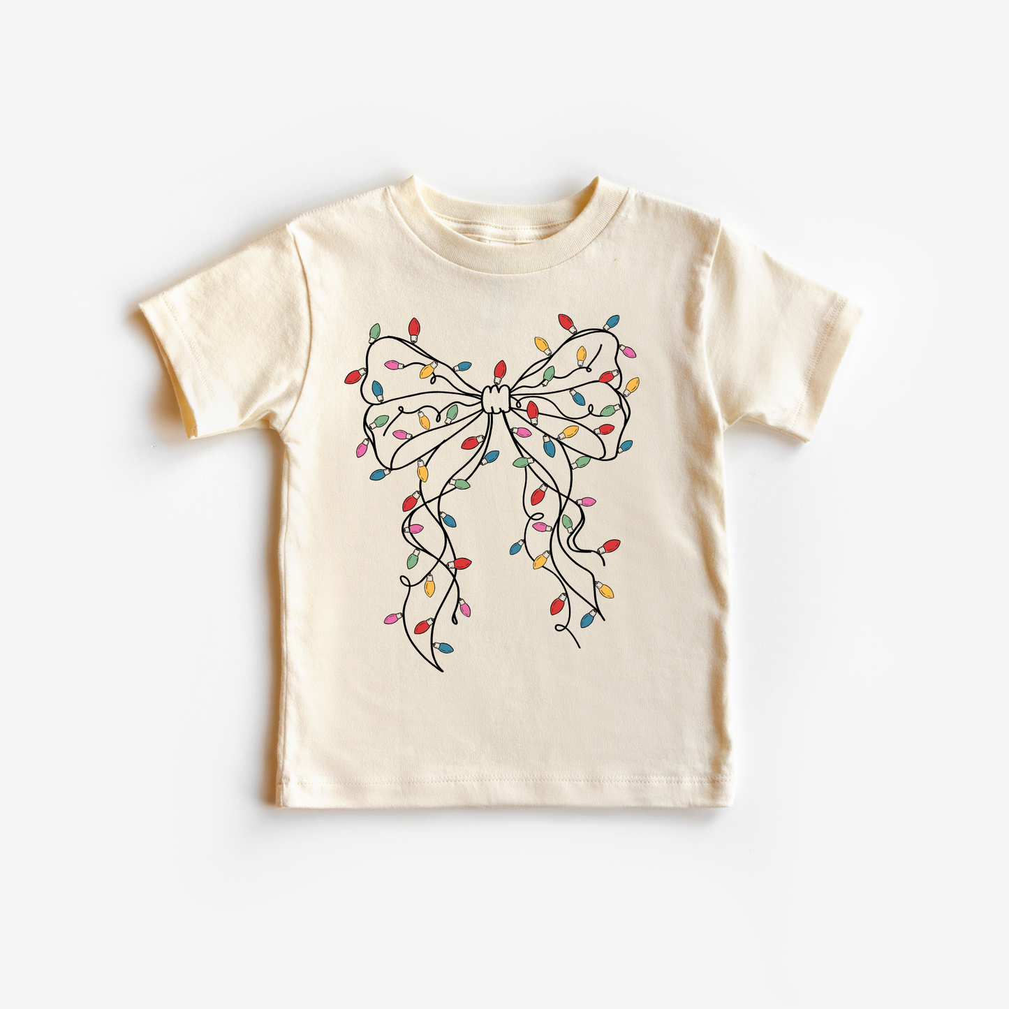 Christmas Bow and Lights Kids Shirt