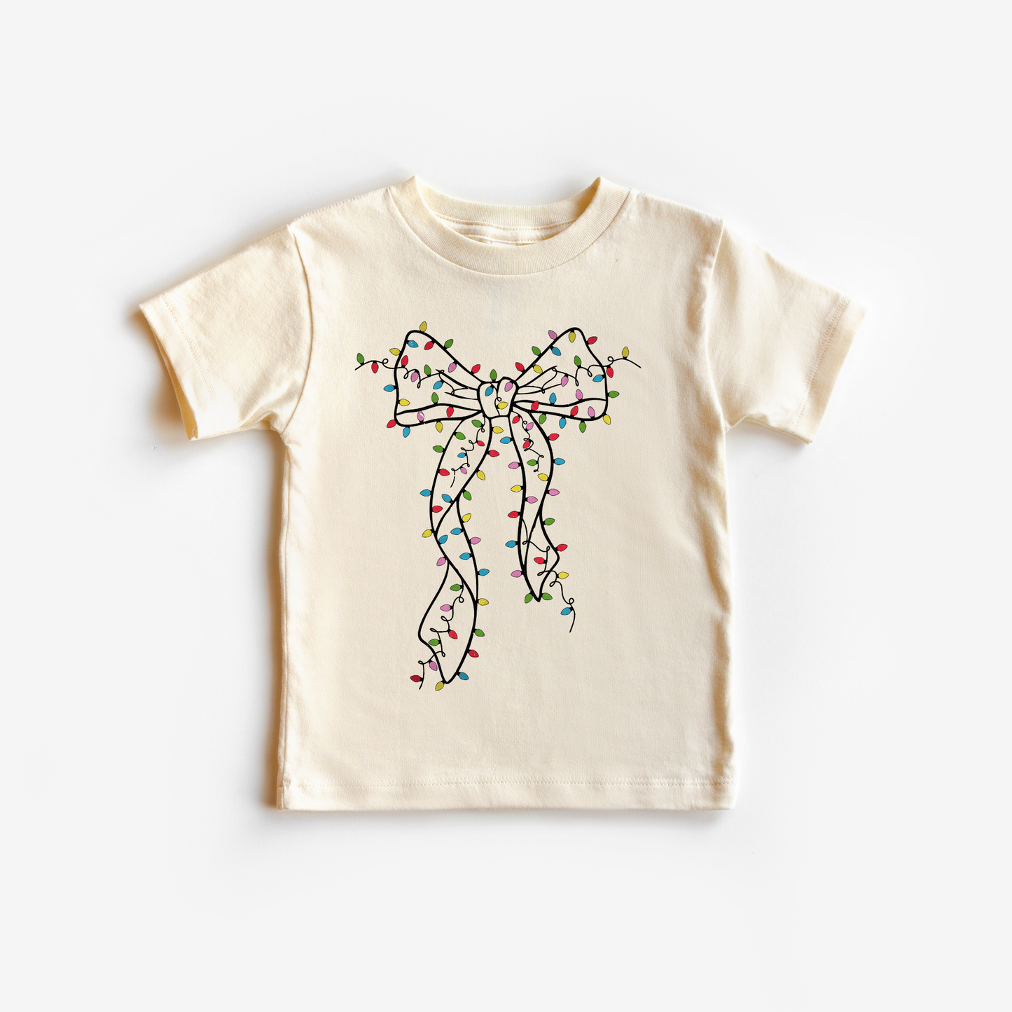 Christmas Bow and Lights Kids Shirt