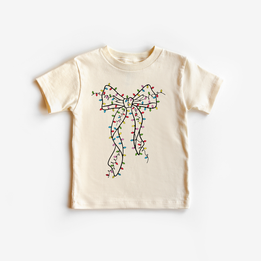 Christmas Bow and Lights Kids Shirt
