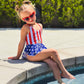 Girls American Flag One Piece