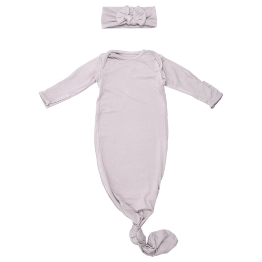 Harbor Mist Ribbed Knotted Gown + Bow