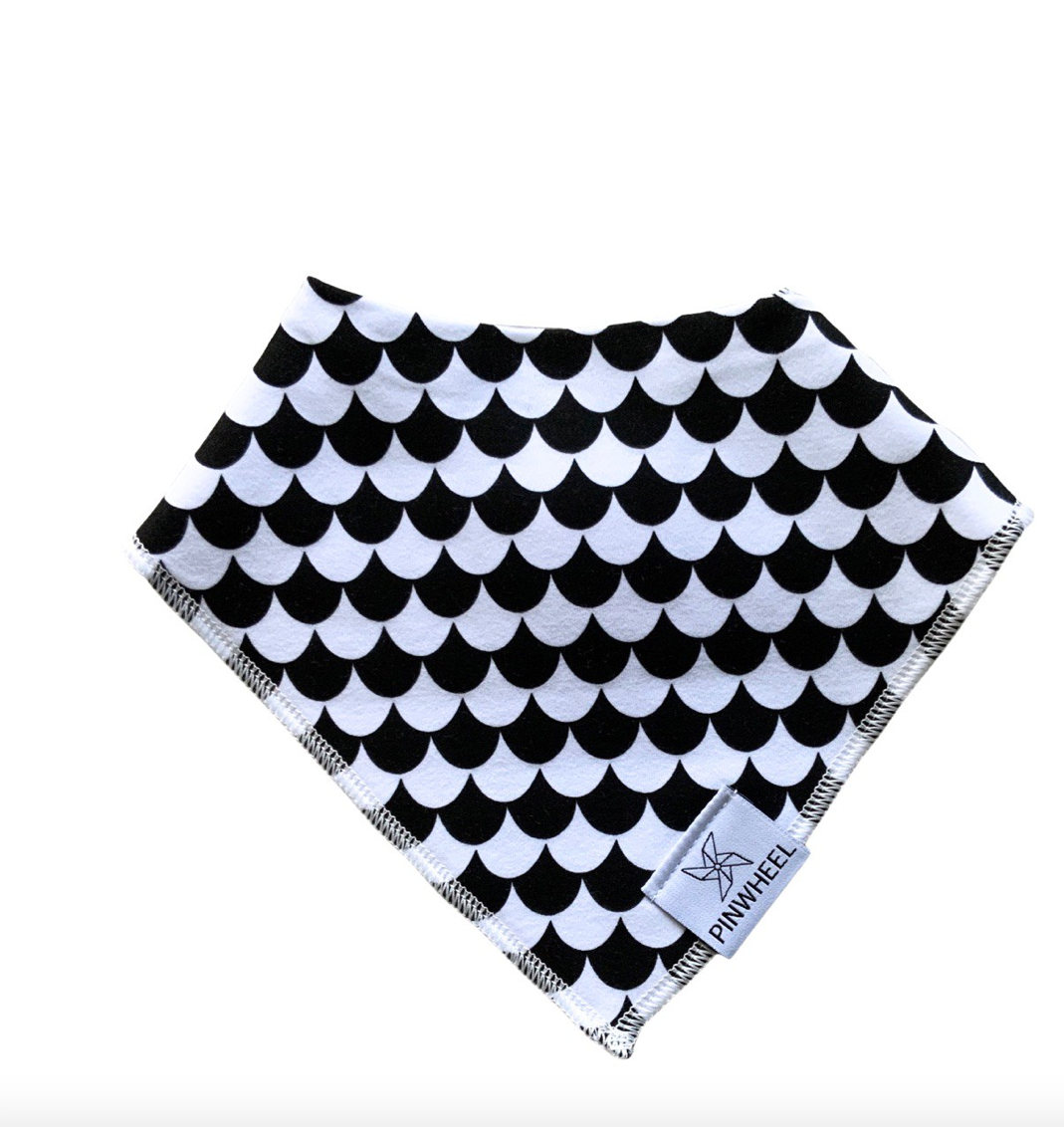 B&W Scalloped Baby Bib